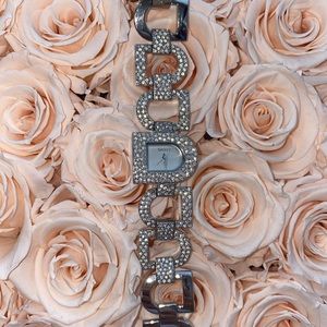 DKNY rhinestone embellished watch